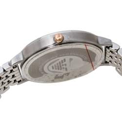 Emporio Armani White Stainless Steel Two-Hand AR80023 Wristwatch 32 mm Set With Earrings And Bracelet