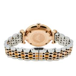 Pre Owned Emporio Armani Grey Two-Tone Stainless Steel Classic AR1840 Women's Wristwatch 32 mm