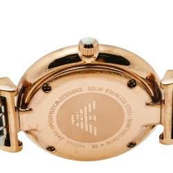 Pre Owned Emporio Armani Grey Two-Tone Stainless Steel Classic AR1840 Women's Wristwatch 32 mm