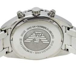 Pre Owned Emporio Armani White Stainless Steel Rubber Sportivo AR5941 Women's Wristwatch 35 mm