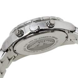 Pre Owned Emporio Armani White Stainless Steel Rubber Sportivo AR5941 Women's Wristwatch 35 mm