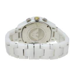 Pre Owned Emporio Armani White Ceramic Ceramica AR1404 Women's Wristwatch 38 mm