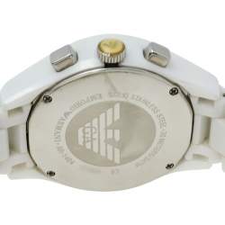 Pre Owned Emporio Armani White Ceramic Ceramica AR1404 Women's Wristwatch 38 mm
