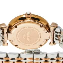 Pre Owned Emporio Armani Grey Two-Tone Stainless Steel AR1840 Women's Wristwatch 32 mm