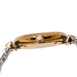 Pre Owned Emporio Armani Grey Two-Tone Stainless Steel AR1840 Women's Wristwatch 32 mm