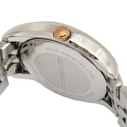 Pre Owned Emporio Armani Silver Two-Tone Stainless Steel AR1825 Women's Wristwatch 27 mm