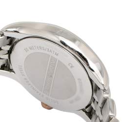 Pre Owned Emporio Armani Silver Two-Tone Stainless Steel AR1825 Women's Wristwatch 27 mm