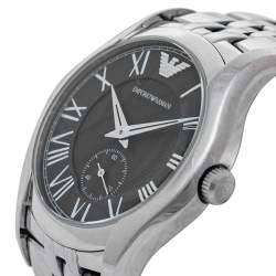 Pre Owned Emporio Armani Black Stainless Steel Classic AR1710 Women's Wristwatch 38 mm