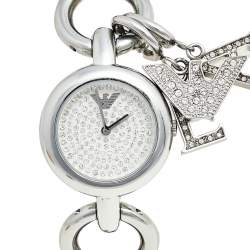 Pre Owned Emporio Armani Silver Stainless Steel Charm AR-5713 Women's Wristwatch 28 mm