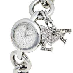 Pre Owned Emporio Armani Silver Stainless Steel Charm AR-5713 Women's Wristwatch 28 mm