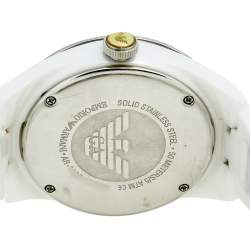 Pre Owned Emporio Armani Mother of Pearl Ceramic Stainless Steel AR-1426 Women's Wristwatch 39 mm