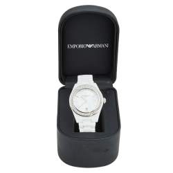 Pre Owned Emporio Armani Mother of Pearl Ceramic Stainless Steel AR-1426 Women's Wristwatch 39 mm