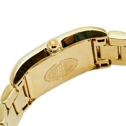 Pre Owned Emporio Armani Mother of Pearl Yellow Gold Plated Stainless Steel AR2052 Women's Wristwatch 27 mm