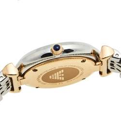 Pre Owned Emporio Armani Blue Two Tone Stainless Steel AR11092 Women's Wristwatch 32 mm