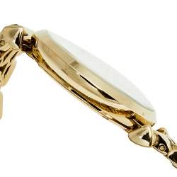 Pre Owned Emporio Armani Mother of Pearl Yellow Gold Plated Stainless Steel AR1907 Women's Wristwatch 32 mm