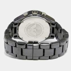 Pre Owned Emporio Armani Black Ceramic Stainless Steel AR1401 Women's Wristwatch 38 mm