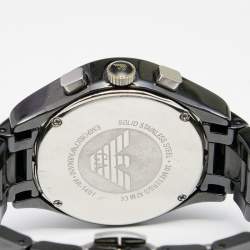 Pre Owned Emporio Armani Black Ceramic Stainless Steel AR1401 Women's Wristwatch 38 mm