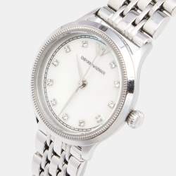 Pre Owned Emporio Armani Mother Of Pearl Stainless Steel Classic AR1803 Women's Wristwatch 26 mm