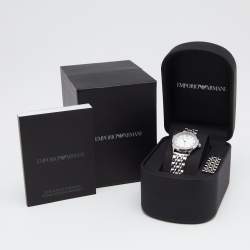 Pre Owned Emporio Armani Mother Of Pearl Stainless Steel Classic AR1803 Women's Wristwatch 26 mm