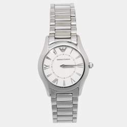 Pre Owned Emporio Armani Silver Stainless Steel AR8021 Women's Wristwatch 29 mm