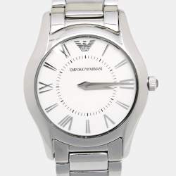 Pre Owned Emporio Armani Silver Stainless Steel AR8021 Women's Wristwatch 29 mm