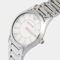 Pre Owned Emporio Armani Silver Stainless Steel AR8021 Women's Wristwatch 29 mm