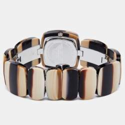 Pre Owned Emporio Armani Champagne Acrylic Stainless Steel Donna AR1305 Women's Wristwatch 27 mm