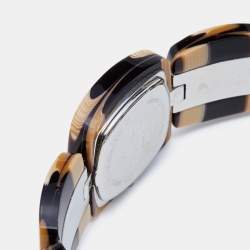 Pre Owned Emporio Armani Champagne Acrylic Stainless Steel Donna AR1305 Women's Wristwatch 27 mm