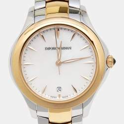 Pre Owned Emporio Armani Mother of Pearl Two Tone Stainless Steel Esedra ARS8503 Women's Wristwatch 35 mm