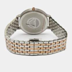 Pre Owned Emporio Armani Mother of Pearl Two Tone Stainless Steel AR80019 Women's Wristwatch 32 mm & Earrings Set