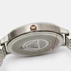 Pre Owned Emporio Armani Mother of Pearl Two Tone Stainless Steel AR80019 Women's Wristwatch 32 mm & Earrings Set