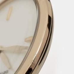 Pre Owned Emporio Armani Mother of Pearl Gold Plated Stainless Steel Leather Arianna AR11200 Women's Wristwatch 32 mm