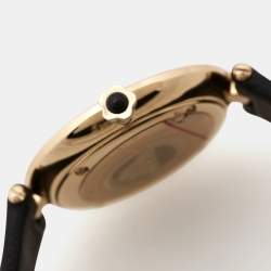 Pre Owned Emporio Armani Mother of Pearl Gold Plated Stainless Steel Leather Arianna AR11200 Women's Wristwatch 32 mm