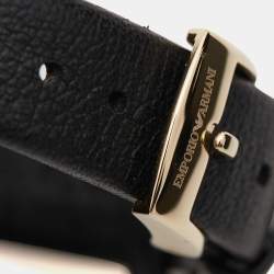 Pre Owned Emporio Armani Mother of Pearl Gold Plated Stainless Steel Leather Arianna AR11200 Women's Wristwatch 32 mm