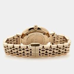 Pre Owned Emporio Armani Silver Gold Plated Stainless Steel Classic AR-1877 Women's Wristwatch 32 mm