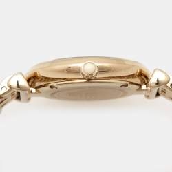 Pre Owned Emporio Armani Silver Gold Plated Stainless Steel Classic AR-1877 Women's Wristwatch 32 mm