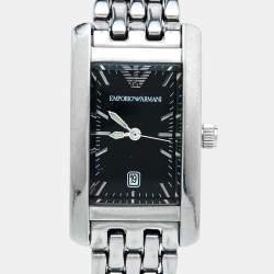 Pre Owned Emporio Armani Black Stainless Steel AR-0116 Women's Wristwatch 21 mm