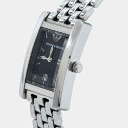 Pre Owned Emporio Armani Black Stainless Steel AR-0116 Women's Wristwatch 21 mm