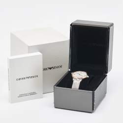 Pre Owned Emporio Armani Mother Of Pearl Two-Tone Stainless Steel AR2067 Women's Wristwatch 32 mm