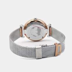 Pre Owned Emporio Armani Mother Of Pearl Two-Tone Stainless Steel AR2067 Women's Wristwatch 32 mm