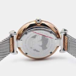 Pre Owned Emporio Armani Mother Of Pearl Two-Tone Stainless Steel AR2067 Women's Wristwatch 32 mm