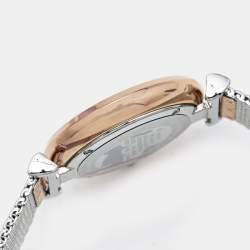 Pre Owned Emporio Armani Mother Of Pearl Two-Tone Stainless Steel AR2067 Women's Wristwatch 32 mm