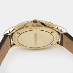 Pre Owned Emporio Armani Champagne Gold Plated Stainless Steel Alligator Classic ARS2004 Unisex Wristwatch 36 mm 