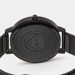 Pre Owned Emporio Armani Black PVD Coated Stainless Steel AR11252 Women's Wristwatch 32 mm