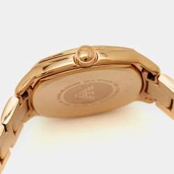 Pre Owned Emporio Armani Mother Of Pearl Gold Plated Stainless Steel AR11038 Women's Wristwatch 28 mm