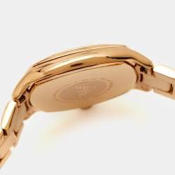 Pre Owned Emporio Armani Mother Of Pearl Gold Plated Stainless Steel AR11038 Women's Wristwatch 28 mm