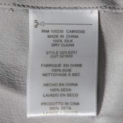 Pre Owned Equipment Femme Grey Silk Patch Pocket Detail Slim Signature Shirt M