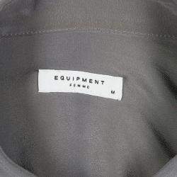 Equipment Gunmetal Grey Silk Long Sleeve Button Front Signature Blouse M