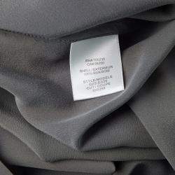Equipment Gunmetal Grey Silk Long Sleeve Button Front Signature Blouse M