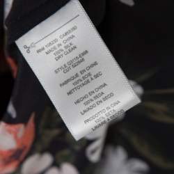 Equipment Britten Navy Blue Floral Printed Silk Belted Maxi Dress L